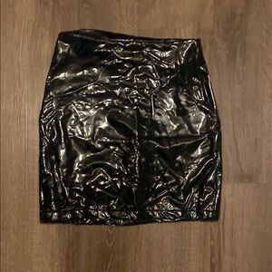 Black Faux Leather Skirt